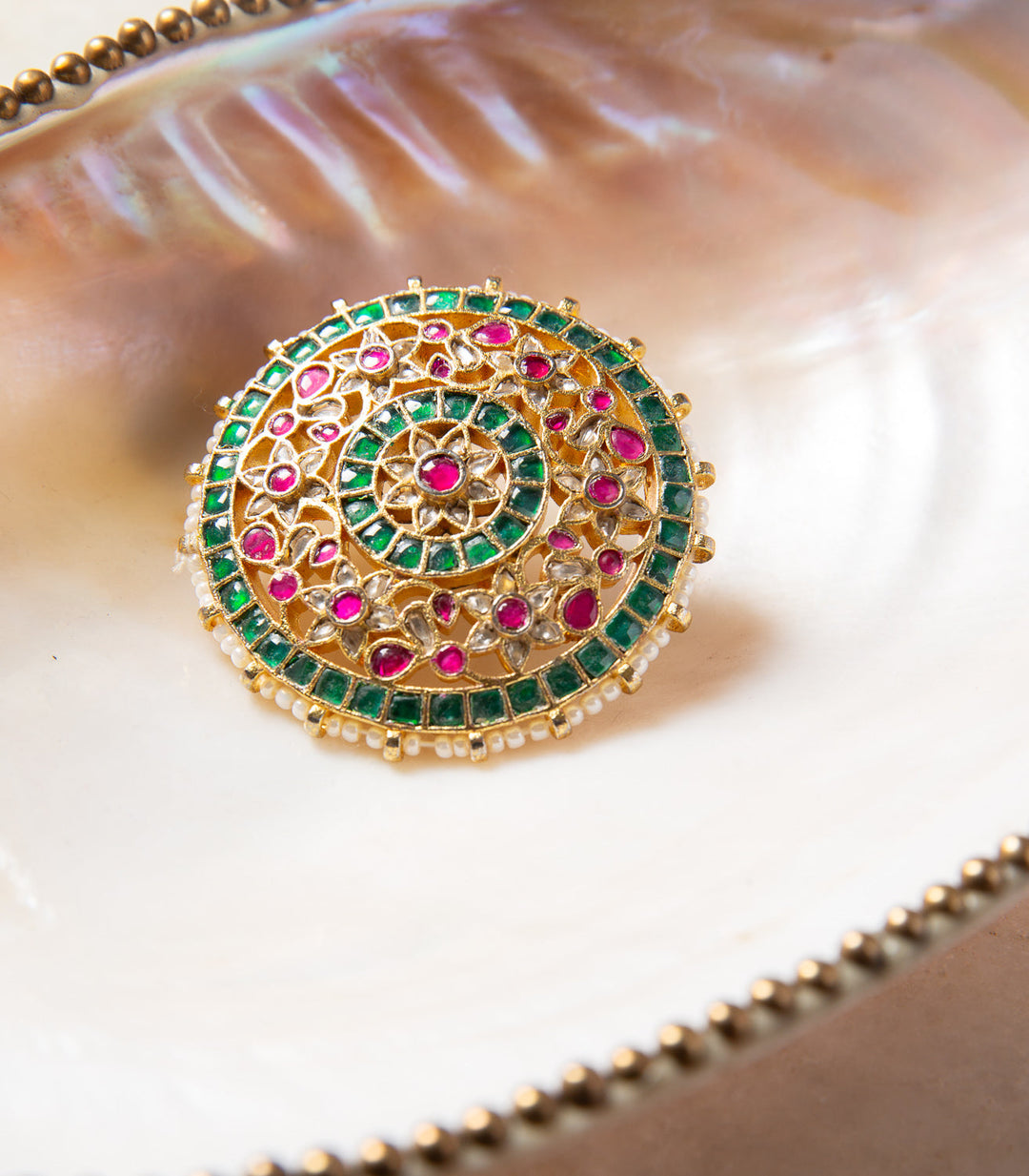 MRINALINI RED & GREEN RING