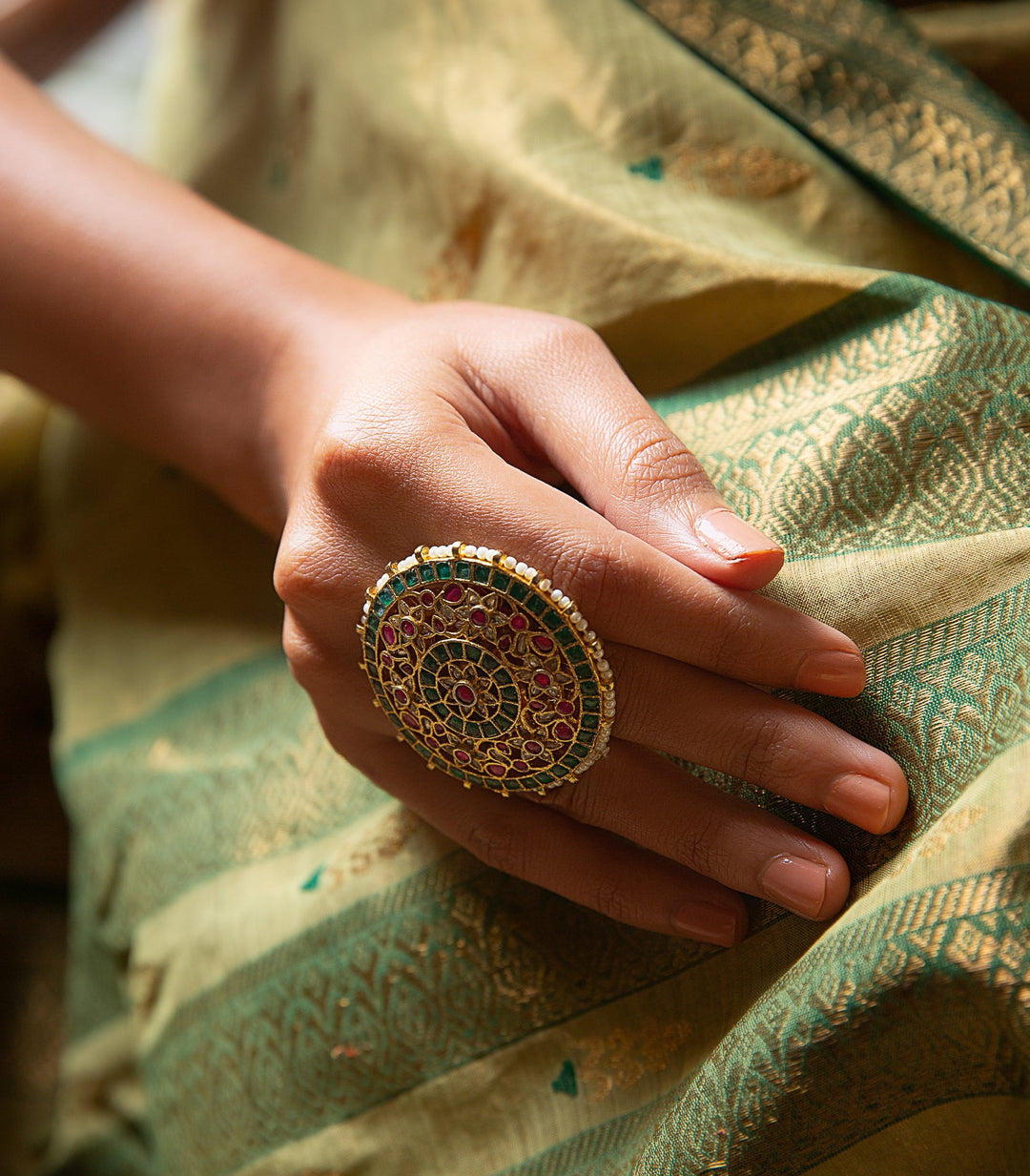 MRINALINI RED & GREEN RING
