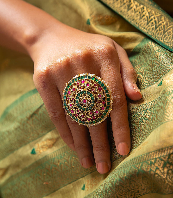 MRINALINI RED & GREEN RING