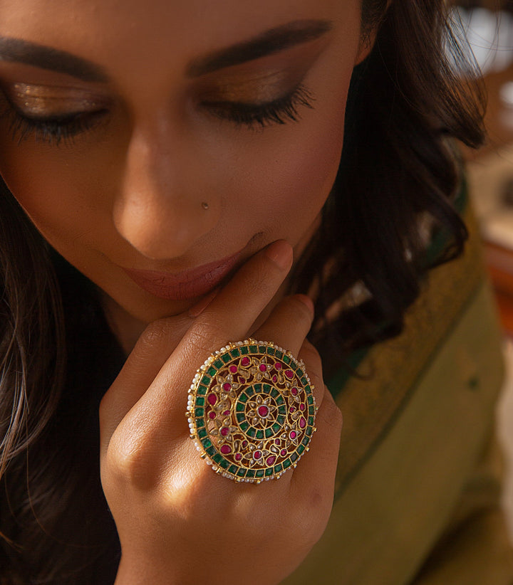 MRINALINI RED & GREEN RING