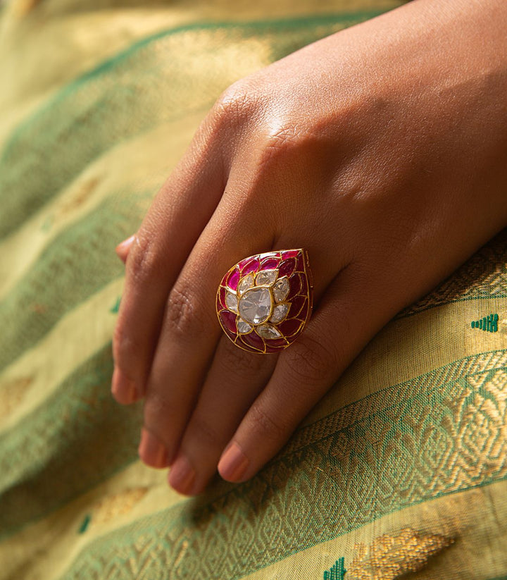 ANKITA MOISSANITE RUBY  RING