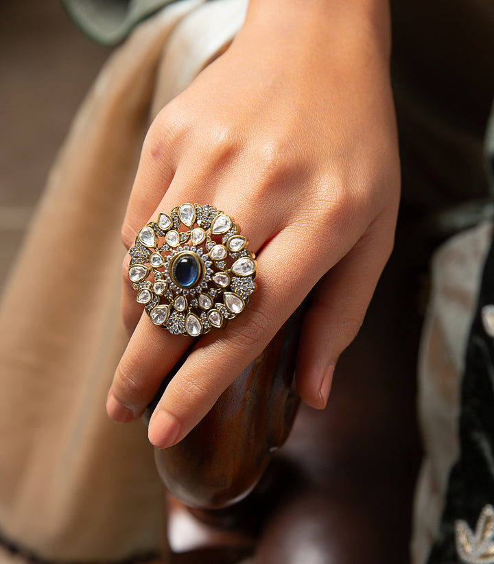 VINAYA ANTIQUE BLUE RING