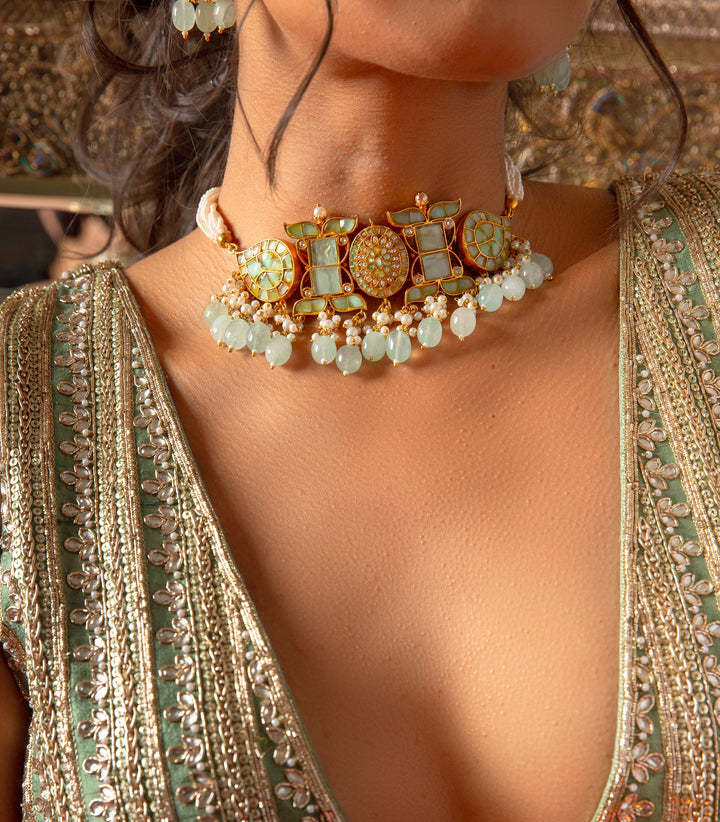 VINAYA MINT GREEN CHOKER SET