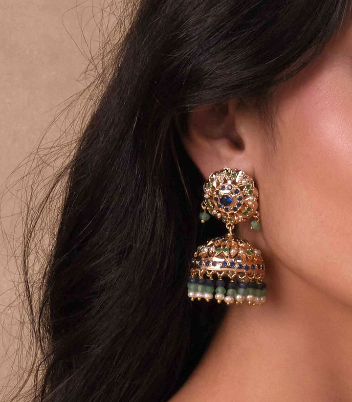 YADAVI BLUE & GREEN SADAKARI JHUMKA