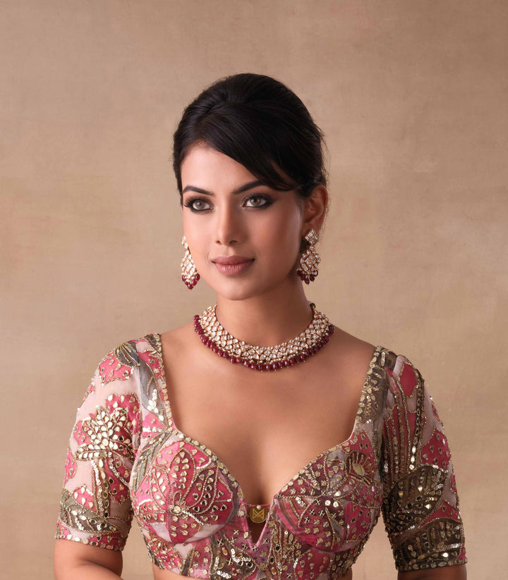 NIMAI RUBY KUNDAN NECKLACE SET