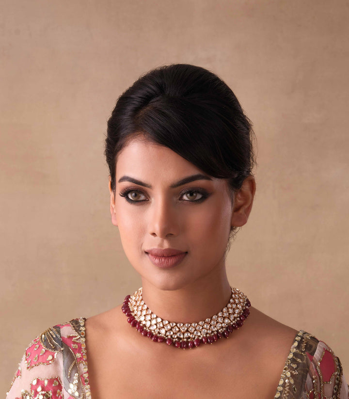 NIMAI RUBY KUNDAN NECKLACE SET