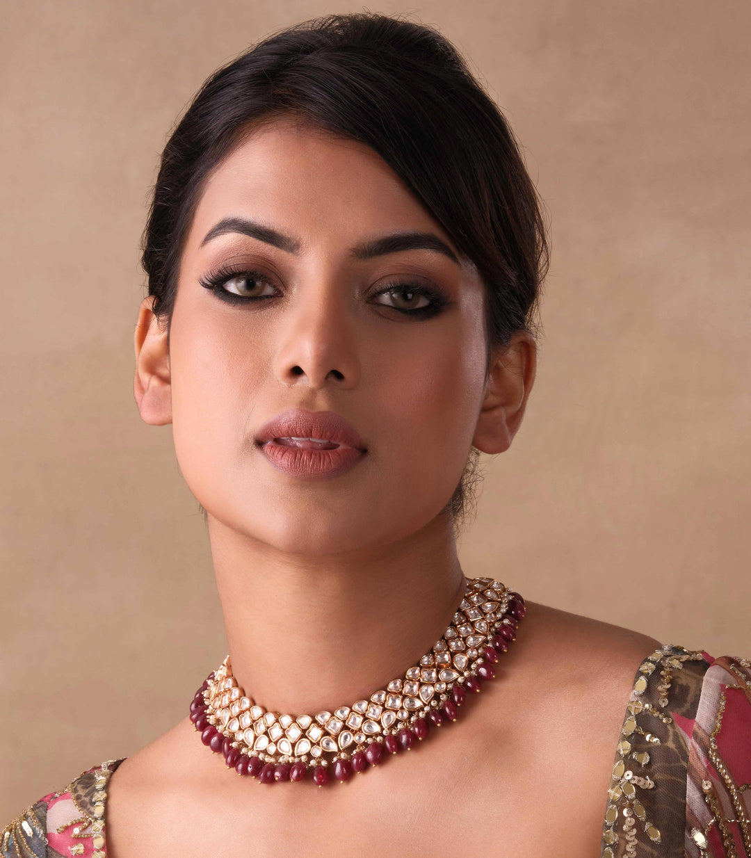 NIMAI RUBY KUNDAN NECKLACE SET