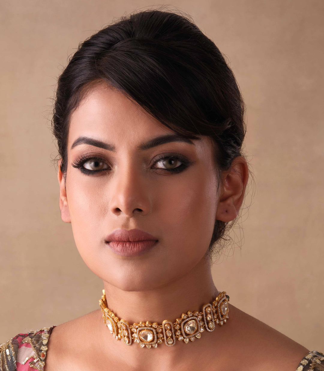 ADITA GOLD PLATED MOISSANITE CHOKER SET