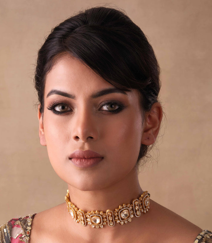 ADITA GOLD PLATED MOISSANITE CHOKER SET