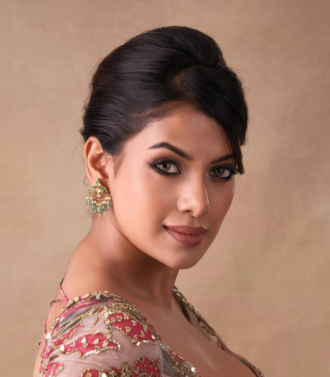 VINAYA RED & GREEN KUNDAN NECKLACE SET