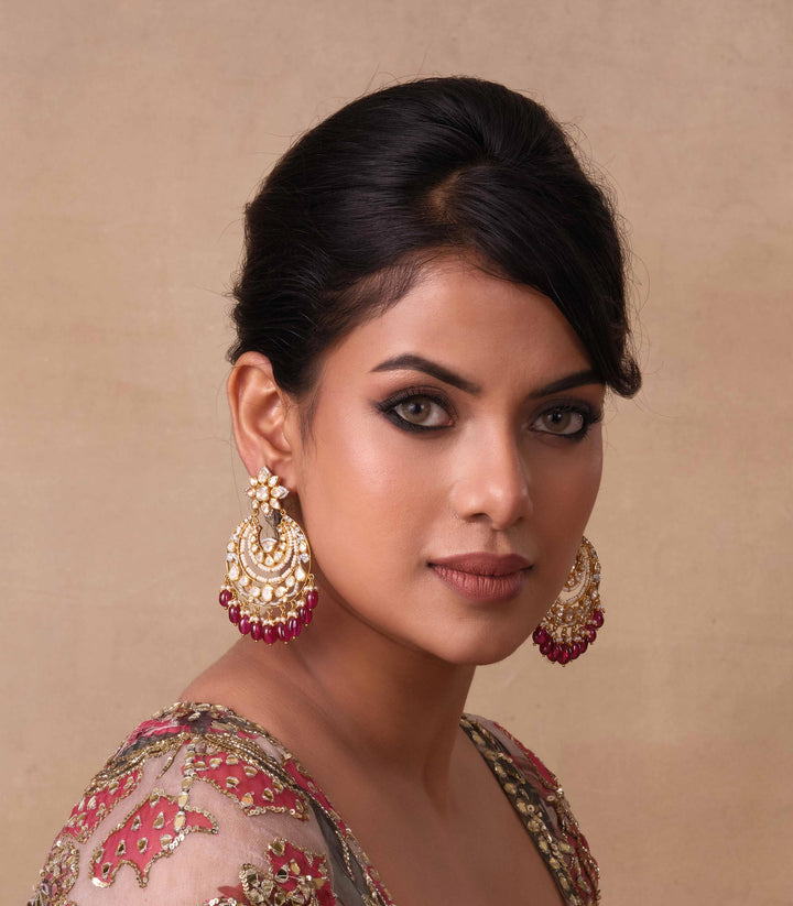 HETAL RED MOISSANITE CHANDBALI