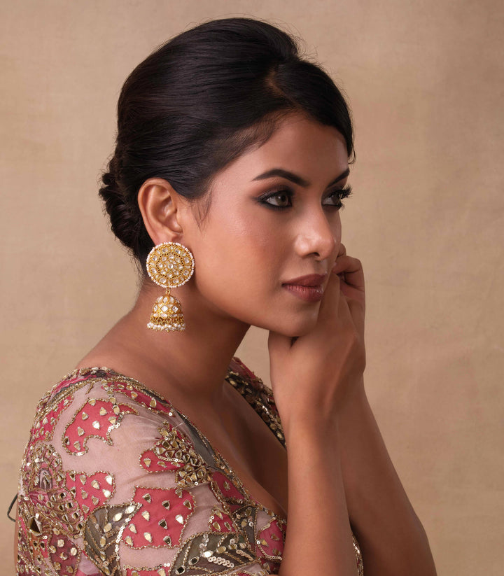 SIMRA WHITE KUNDAN JHUMKA
