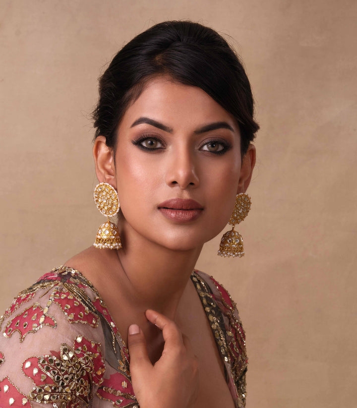 SIMRA WHITE KUNDAN JHUMKA