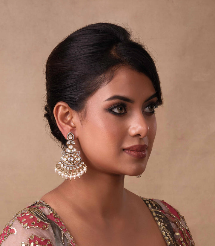 SADHIKA ANTIQUE FINISH POLKI EARRING