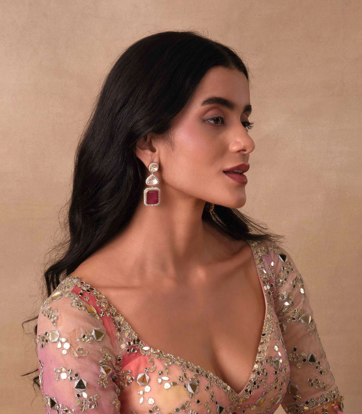 ANANTA RED MOISSANITE EARRING