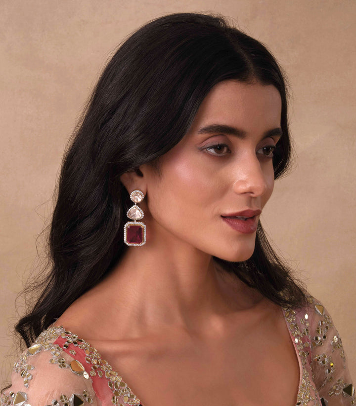 ANANTA RED MOISSANITE EARRING