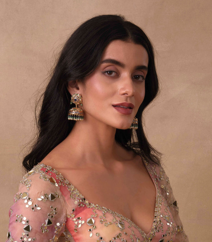 YADAVI BLUE & GREEN SADAKARI JHUMKA