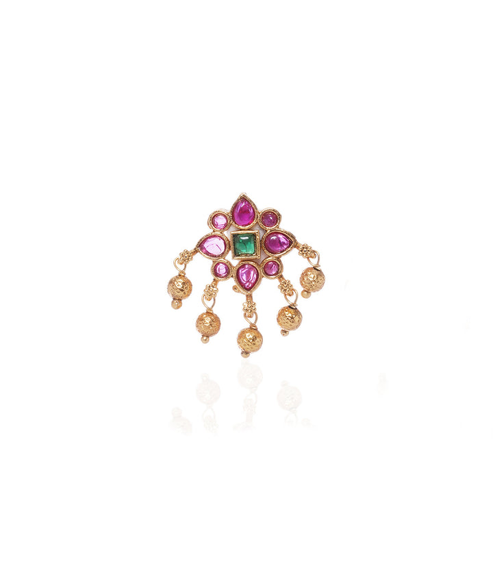 NAINA RUBY & GREEN ONYX  STUD