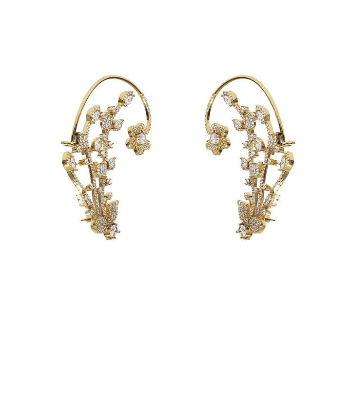 CHANDRIKA ANTIQUE GOLD FINISH ZIRCON EARCUFF